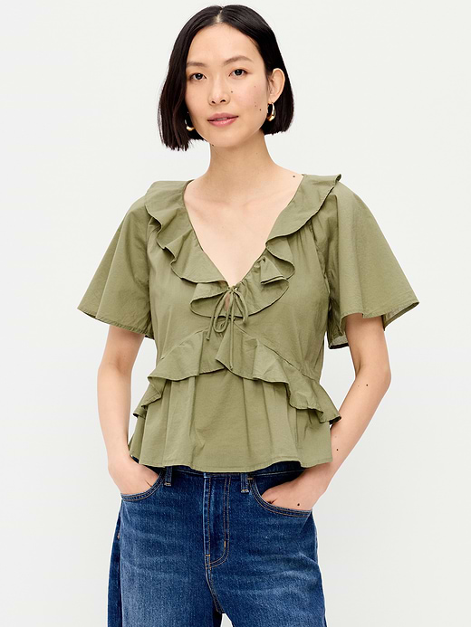 Old Navy Ruffle Tie-Front Top — photo 1