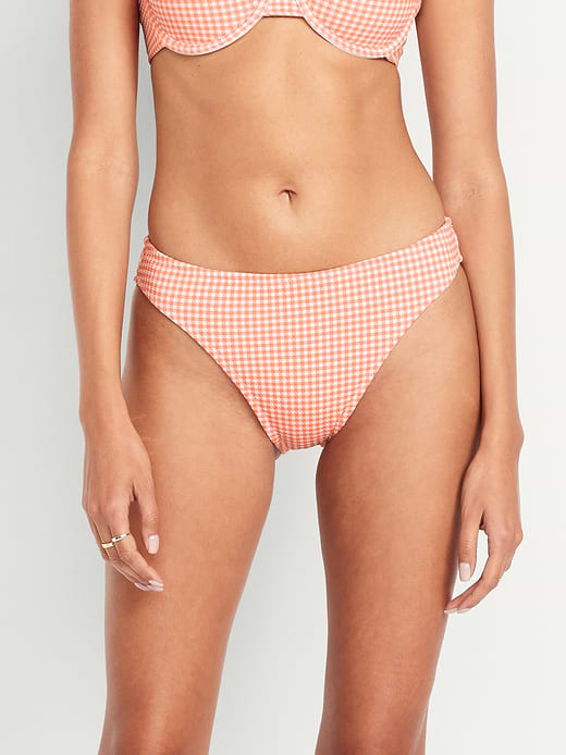 Old Navy Mid-Rise Textured Bikini Swim Bottoms