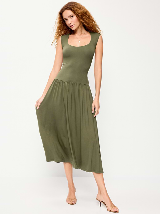 Old Navy Jersey Knit Drop-Waist Midi Dress — photo 4