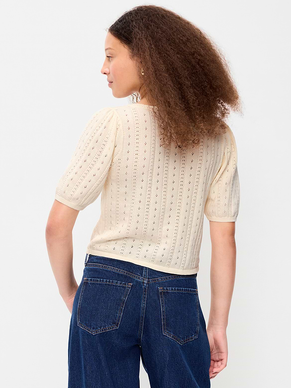 Old Navy Seaside Cotton Short-Sleeve Button-Down Sweater — photo 3