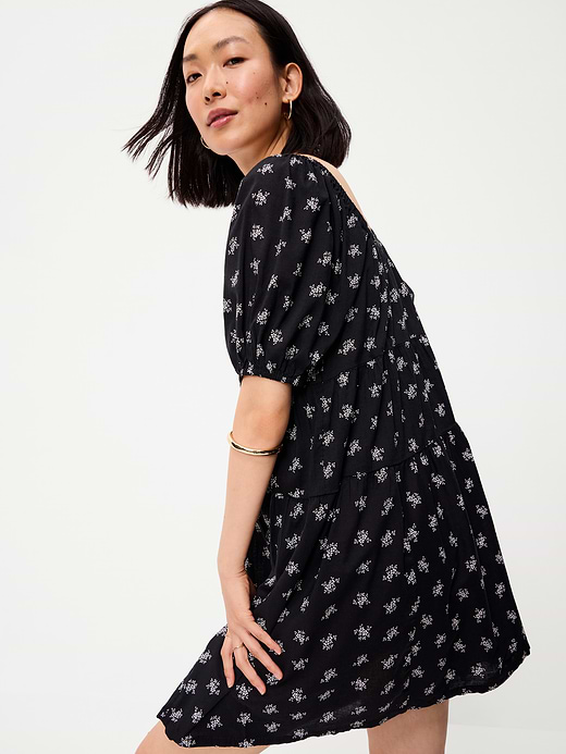 Old Navy Puff-Sleeve Smocked Mini Swing Dress — photo 4