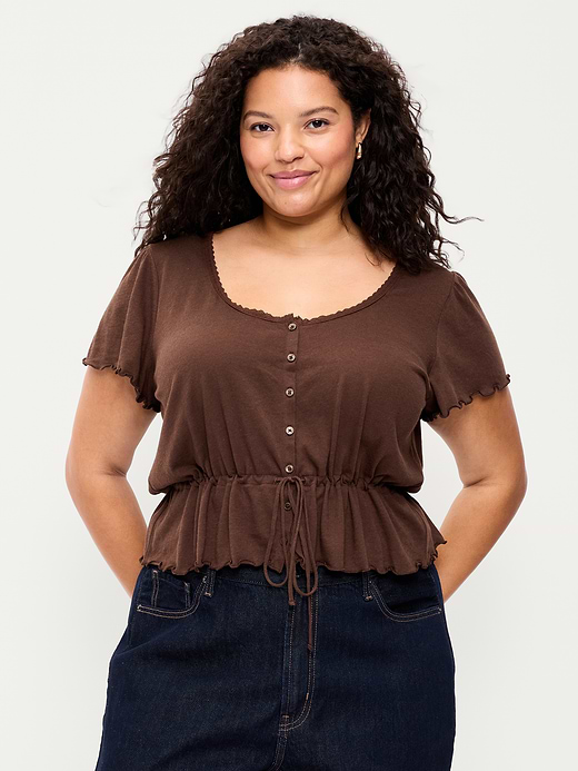 Old Navy Lace-Trim Button-Down Top — photo 8
