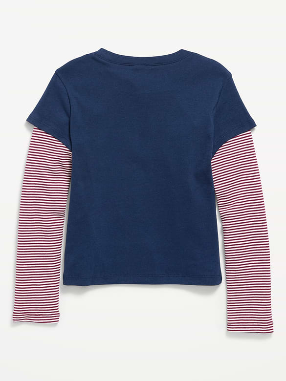 Old Navy Fitted 2-in-1 Graphic T-Shirt for Girls — photo 3