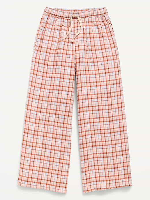 Old Navy Pull-On Wide-Leg Flannel Plaid Pants for Girls — photo 1