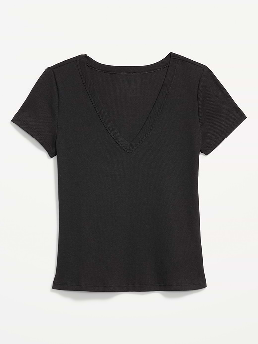Old Navy Snug Crop V-Neck Ribbed T-Shirt — photo 5