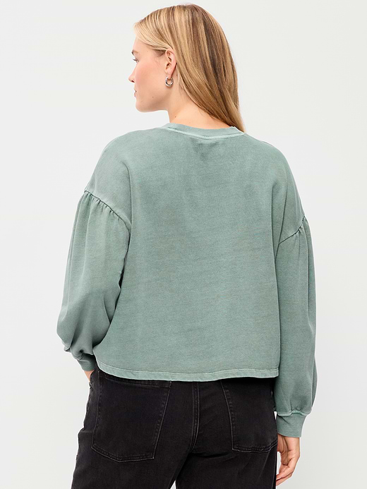 Old Navy SoComfy Oversized Puff-Sleeve Cropped Sweatshirt — photo 7