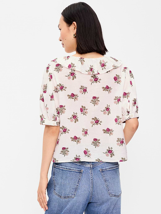 Old Navy Ruffle Collar Tie-Front Top — photo 3
