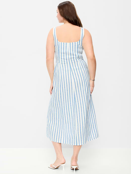 Old Navy Fit & Flare Sleeveless Linen-Blend Midi Dress — photo 9