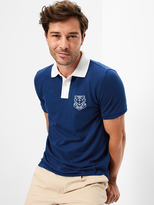 Old Navy Classic Fit Pique Graphic Polo — photo 4