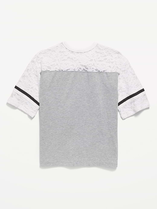 Old Navy Oversized Lace Football-Style T-Shirt for Girls — photo 3