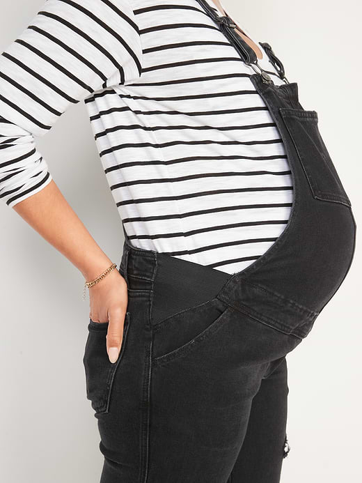 Old Navy Maternity Side-Panel OG Straight Jean Overalls — photo 6