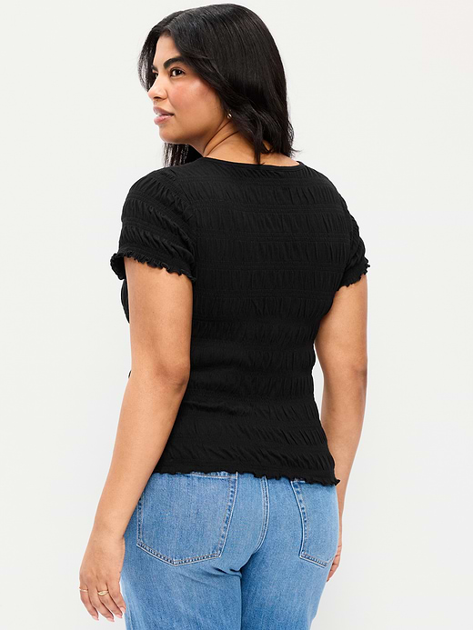 Old Navy Slit-Neck Smocked Top — photo 7
