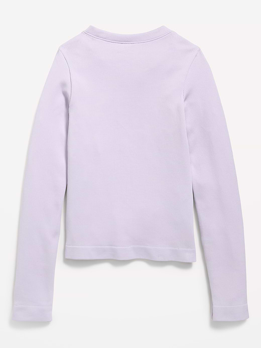 Old Navy Fitted Long-Sleeve Seamless Ribbed Performance Top for Girls — photo 5