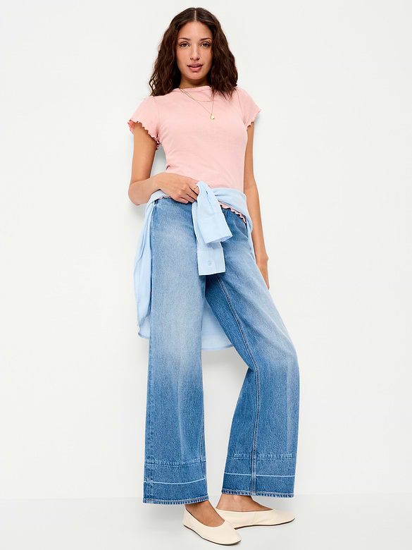 Old Navy Lettuce-Edge Pointelle Top — photo 4