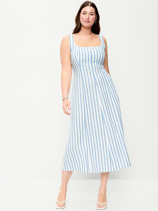 Old Navy Fit & Flare Sleeveless Linen-Blend Midi Dress — photo 8