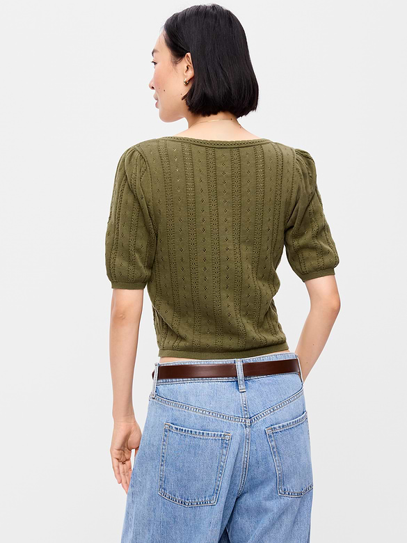 Old Navy Seaside Cotton Short-Sleeve Button-Down Sweater — photo 3