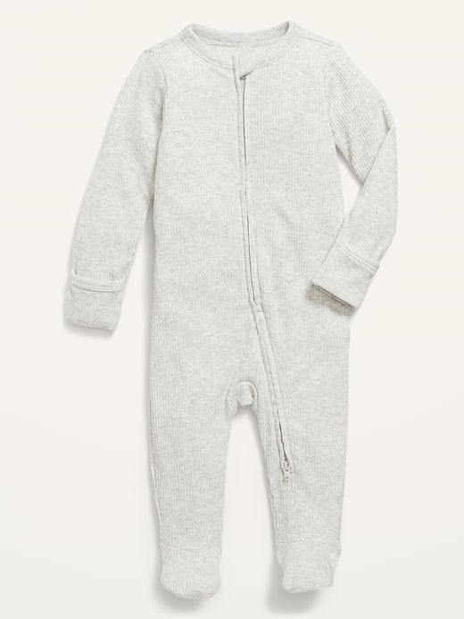 Old Navy Ribbed 2-Way-Zip Sleep & Play Footed One-Piece for Baby — photo 1
