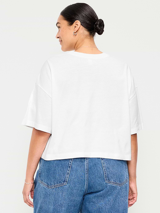 Old Navy Vintage Crew-Neck Oversized Crop T-Shirt — photo 9