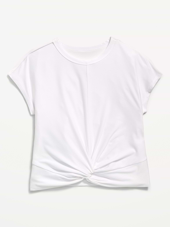 Old Navy CloudMotion Short-Sleeve Front-Knot T-Shirt for Girls — photo 4