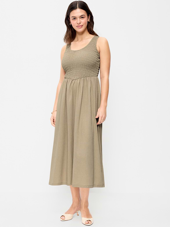 Old Navy Fit & Flare Lightweight Smocked-Bodice Midi Dress — photo 7