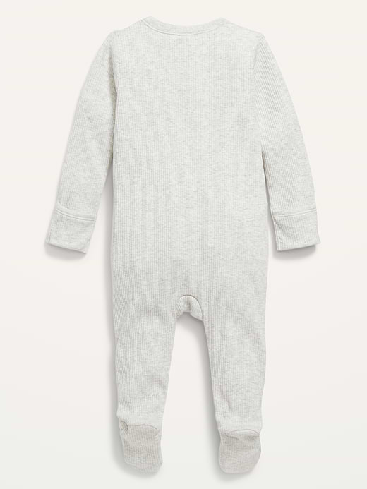 Old Navy Ribbed 2-Way-Zip Sleep & Play Footed One-Piece for Baby — photo 3