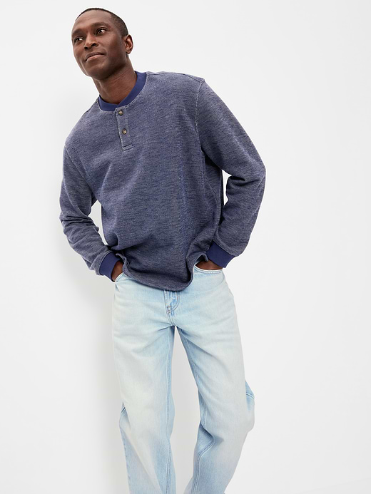 Old Navy Workwear Fleece Henley T-Shirt — photo 4