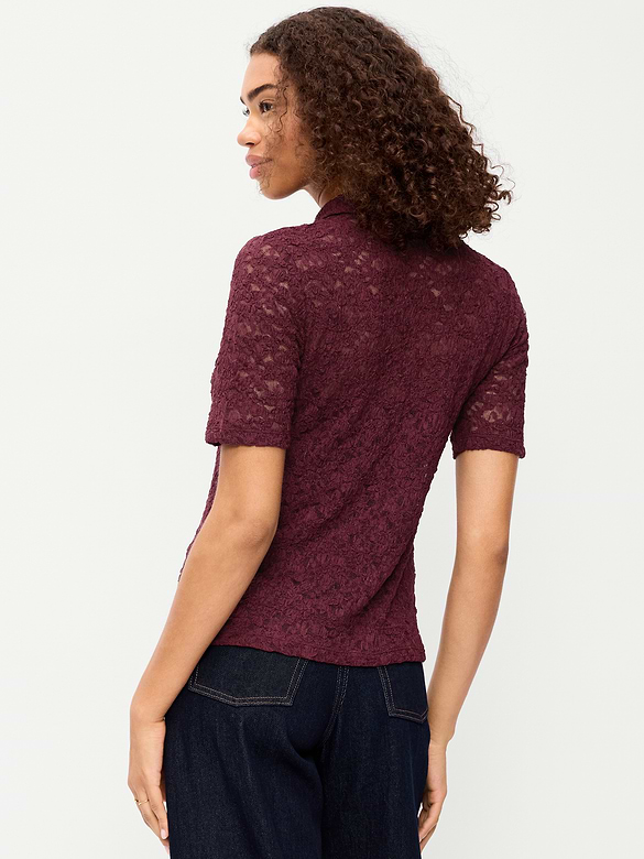 Old Navy Lace Keyhole Polo Top — photo 3