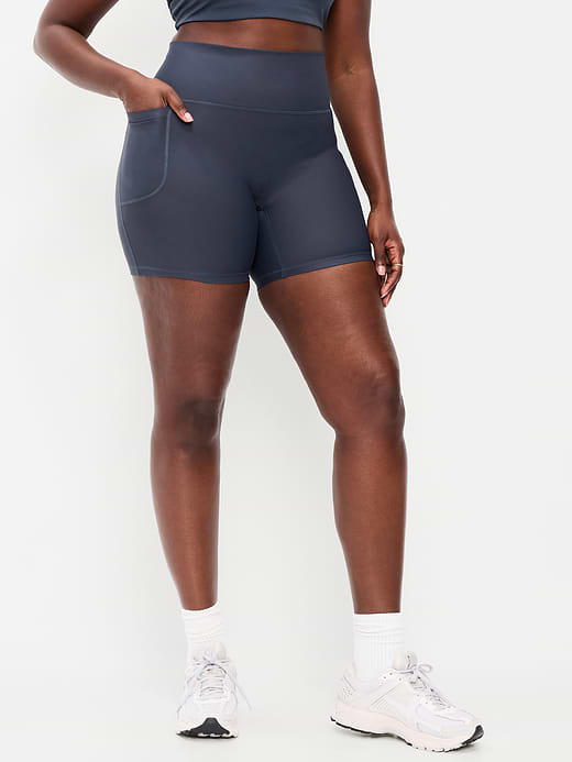 Old Navy Extra-High Waisted PowerSoft Boundless Pocket Biker Shorts-- 6-inch inseam - No Front Seam — photo 5