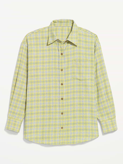 Old Navy Oversized Button-Down Boyfriend Flannel Shirt — photo 3