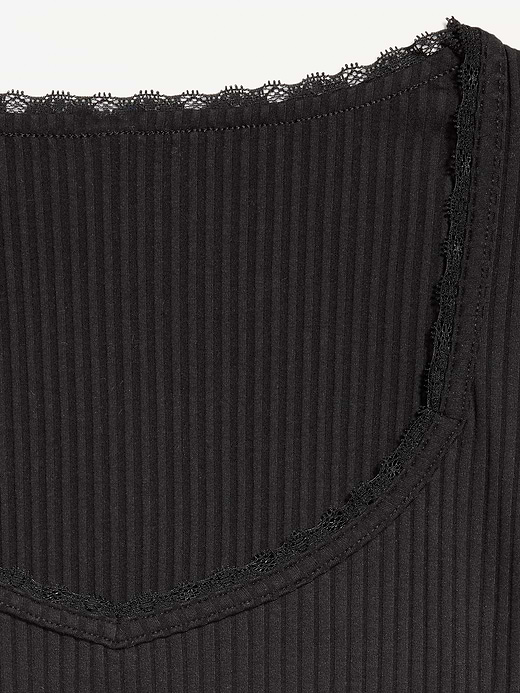 Old Navy Lace-Trim Sweetheart-Neck Ribbed Top — photo 5