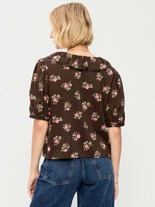 Old Navy Ruffle Collar Tie-Front Top — photo 3