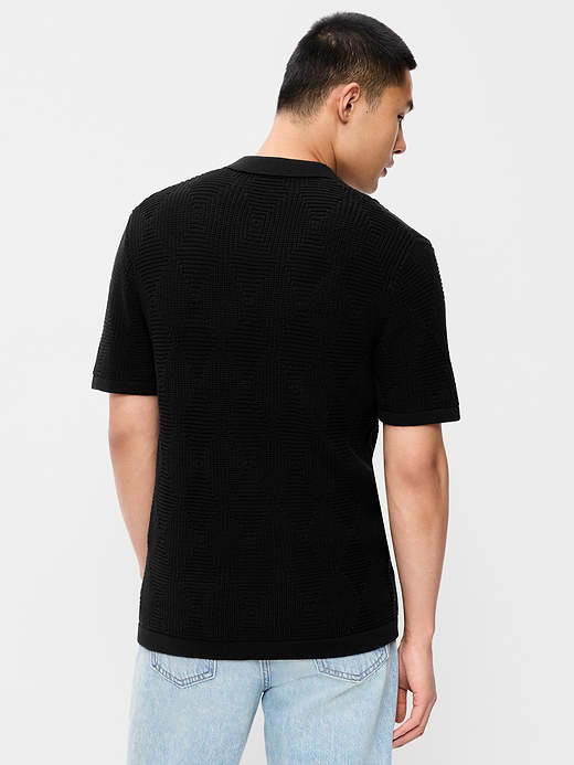 Old Navy Mixed-Stitch Polo Sweater — photo 3