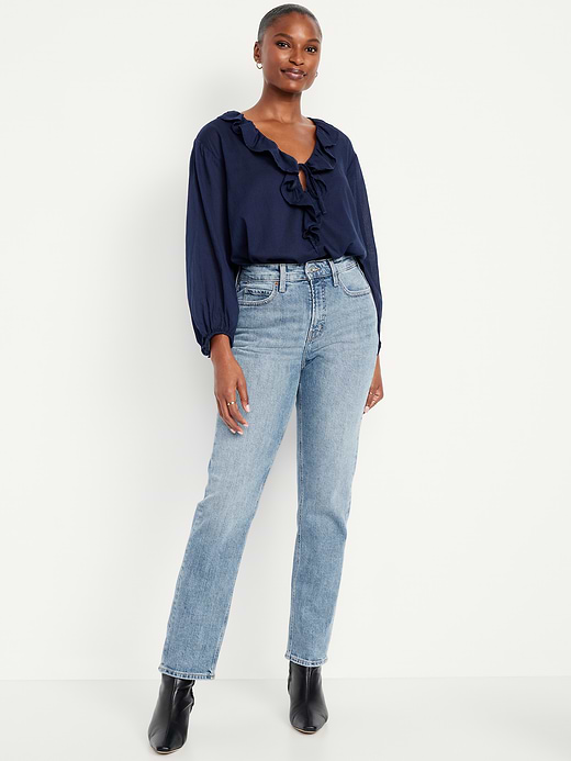 Old Navy Curvy Extra High-Waisted Straight Jeans — photo 1