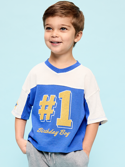 Old Navy Oversized Mesh Graphic Football T-Shirt for Toddler Boys — photo 1