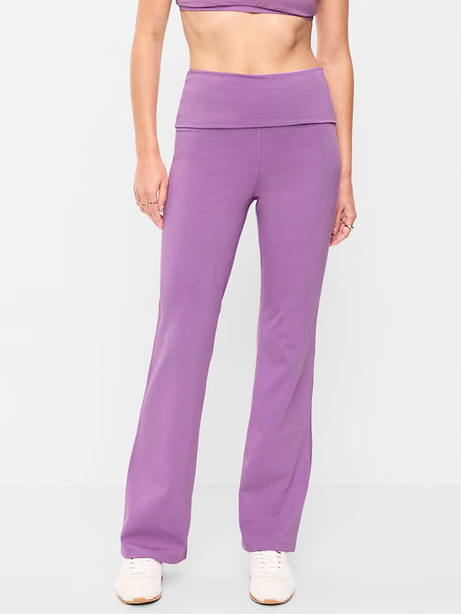 Old Navy High-Waisted PowerChill Fold-Over Bootcut Leggings — photo 1