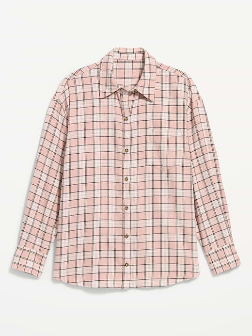 Old Navy Oversized Button-Down Boyfriend Flannel Shirt — photo 1