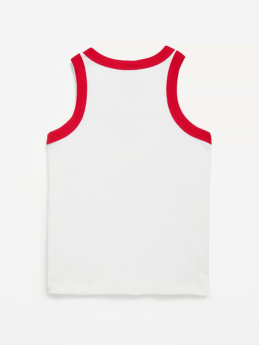 Old Navy Fitted Ribbed Graphic Tank Top for Girls — photo 3