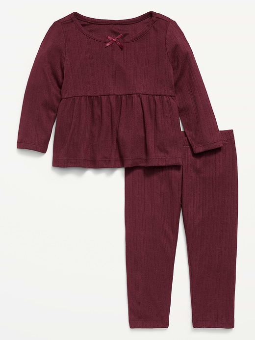 Old Navy Long-Sleeve Pointelle-Knit Top and Pants Set for Baby — photo 1