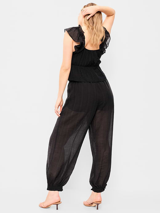 Old Navy High-Waisted Sheer Chiffon Harem Pants — photo 7
