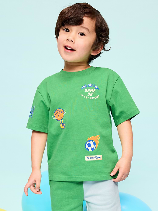 Old Navy Oversized Short-Sleeve Birthday Graphic T-Shirt for Toddler Boys — photo 1