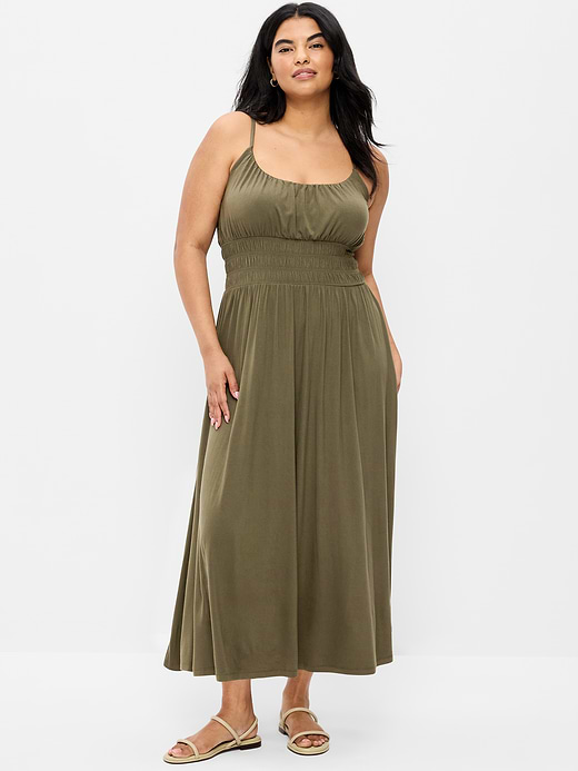 Old Navy Fit & Flare Jersey Smocked-Waist Midi Dress — photo 7