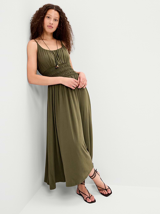 Old Navy Fit & Flare Jersey Smocked-Waist Midi Dress — photo 1