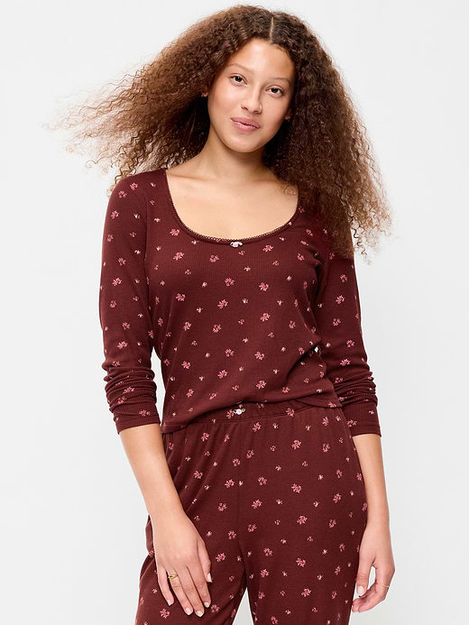 Old Navy Waffle-Textured Long-Sleeve Pajama Top — photo 1