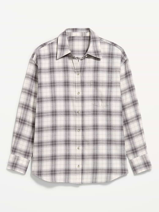 Old Navy Oversized Button-Down Boyfriend Flannel Shirt — photo 3