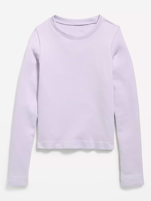 Old Navy Fitted Long-Sleeve Seamless Ribbed Performance Top for Girls — photo 4
