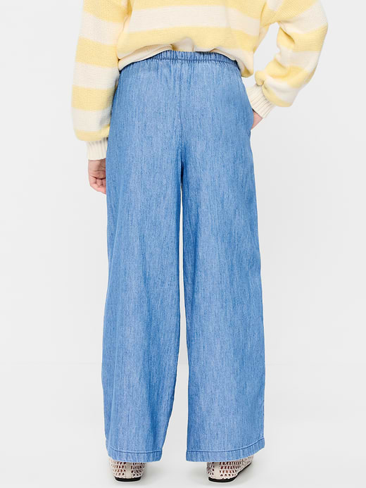 Old Navy Striped Linen-Blend Wide-Leg Pants for Girls — photo 3