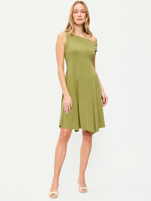 Old Navy Fit & Flare Asymmetrical Shoulder Mini Dress