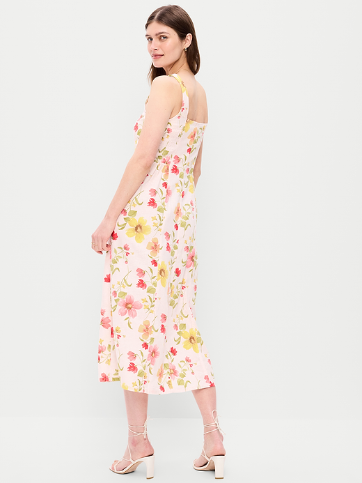 Old Navy Fit & Flare Sleeveless Linen-Blend Midi Dress — photo 3