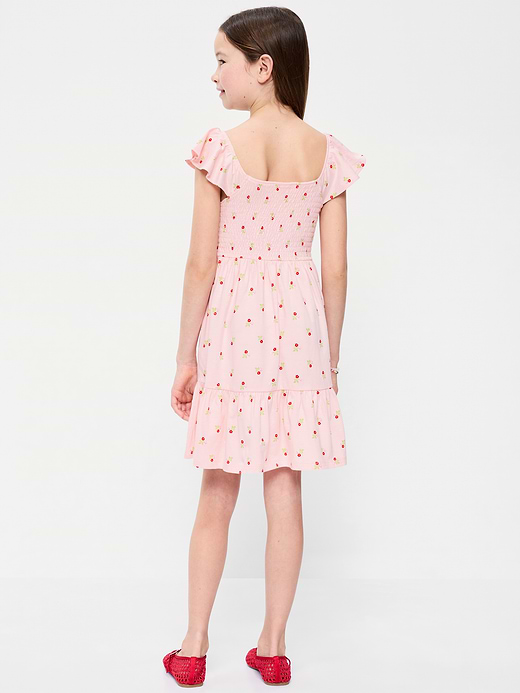 Old Navy Printed Smocked Fit and Flare Dress for Girls — photo 3