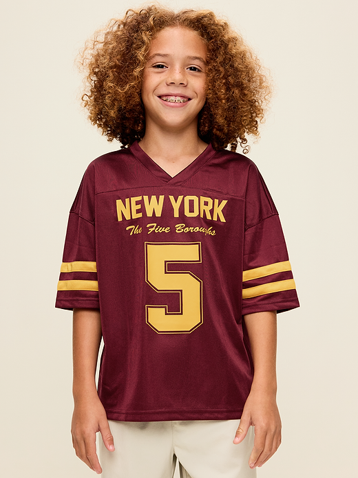 Old Navy Oversized Football-Style Lifestyle Jersey T-Shirt for Boys — photo 1